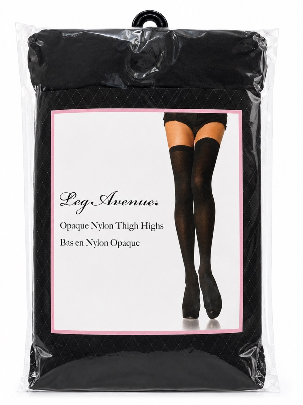 Leg Avenue Opaque Nylon Thigh High Stockings Black | NWT One Size